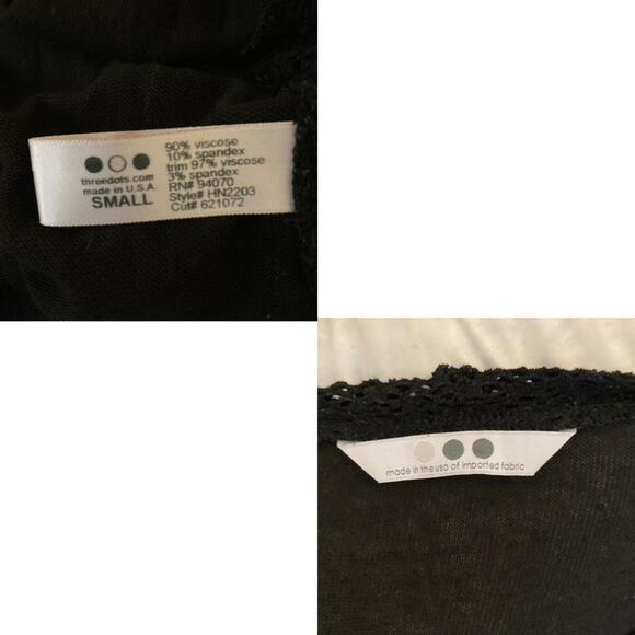 Vintage Y2K 3 Dots Semi Sheer Knit Top – Black Indie Mesh Detail, Small - Picture 5 of 5